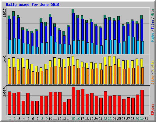 Daily usage for June 2019