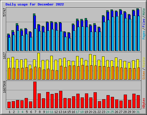 Daily usage for December 2022