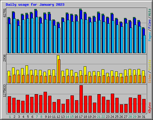 Daily usage for January 2023