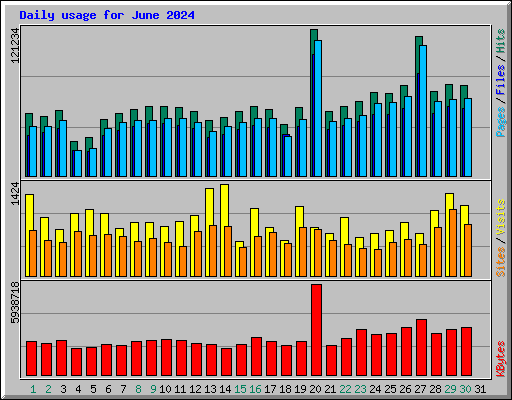 Daily usage for June 2024
