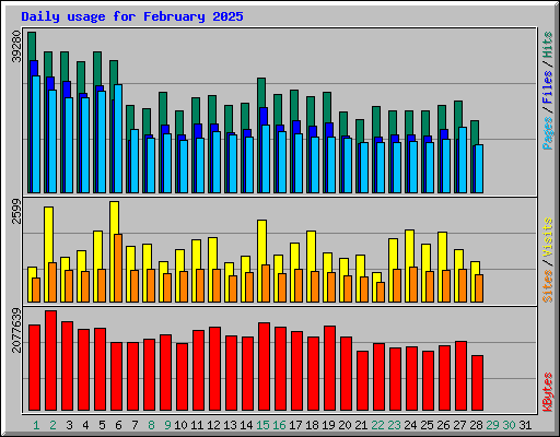 Daily usage for February 2025
