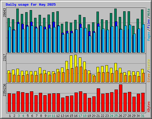 Daily usage for May 2025
