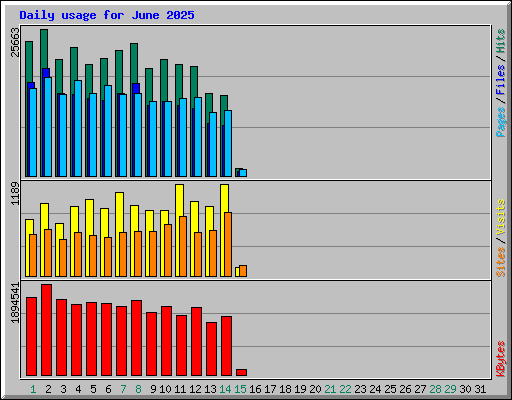 Daily usage for June 2025