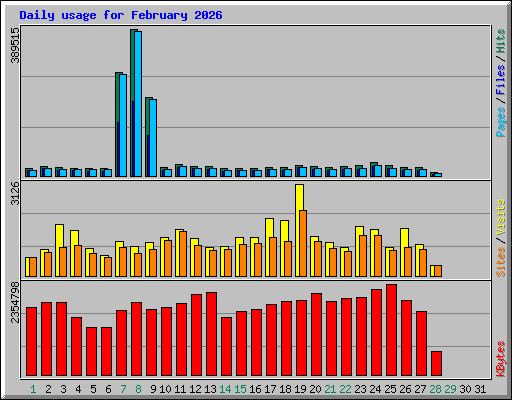 Daily usage for February 2026