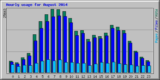 Hourly usage for August 2014