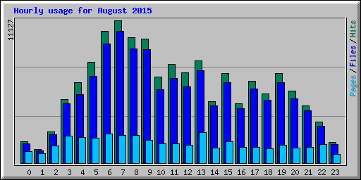 Hourly usage for August 2015