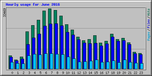 Hourly usage for June 2016