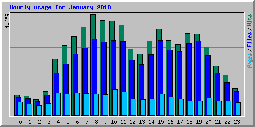 Hourly usage for January 2018