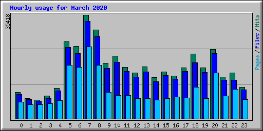 Hourly usage for March 2020