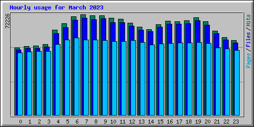 Hourly usage for March 2023