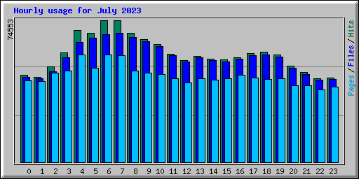 Hourly usage for July 2023