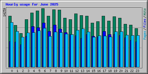 Hourly usage for June 2025