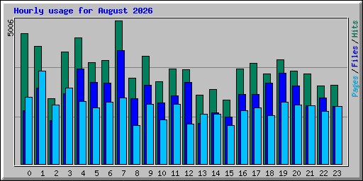 Hourly usage for August 2026